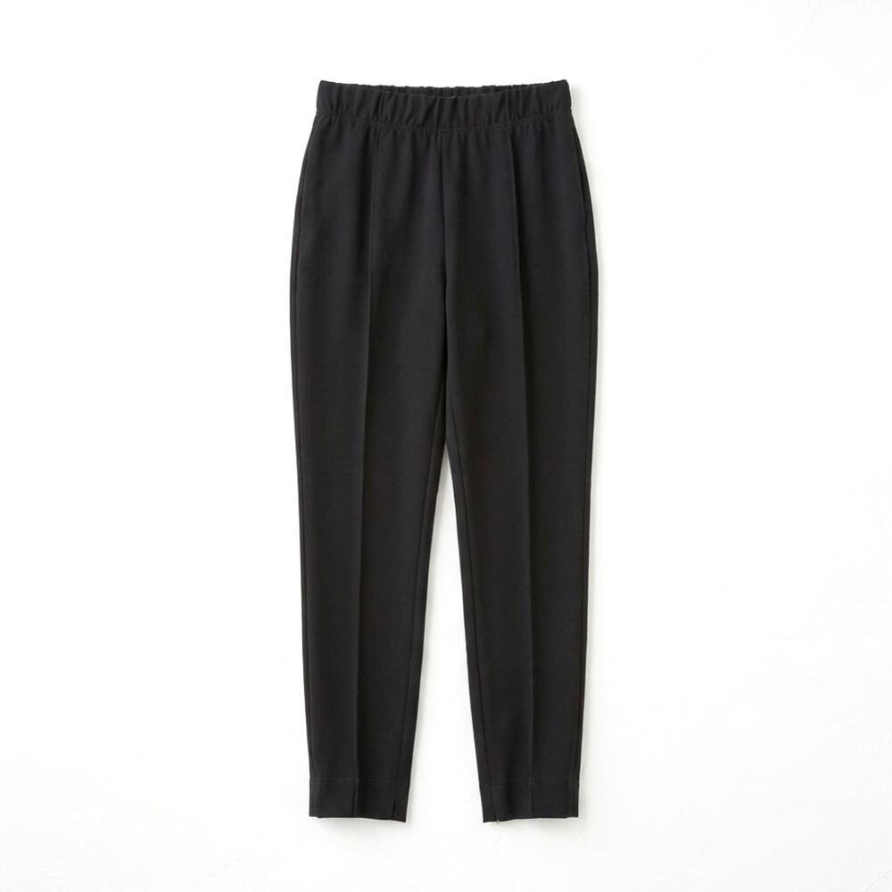 Anthropologie Stretch Pintuck Ankle Pants Black Side Zip Cuffs Womens XS